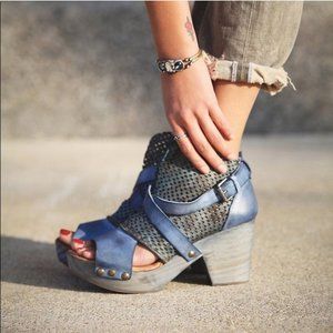 Free People Rendering Clog Teal Grey Size 9